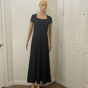 Stage Accents Dress Sz 2 Performance Apparel Black Beaded Sequin Pleated Lined